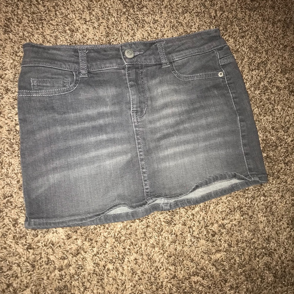 gray denim skirt